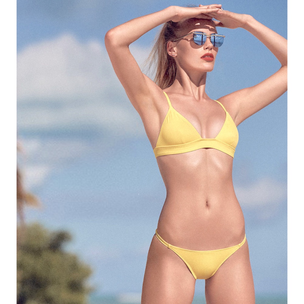 Solid & Striped Morgan bikini top and bottom small